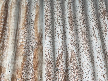 Paslı alüminyum duvar dokusu