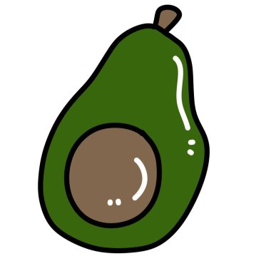 Tatlı avokado simgesi çizimi