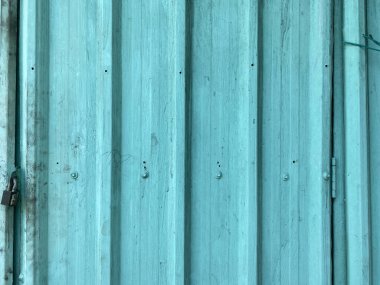 Yeşil boyalı arka planı olan eski et kapısı..