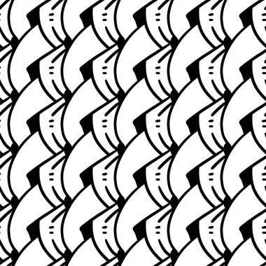 siyah ve beyaz dikişsiz geometrik desen, çizim