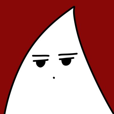 Kırmızı arkaplanda cadılar bayramı canavar karikatürü