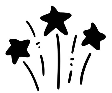 yıldız ve havai fişek ikonu çizimi