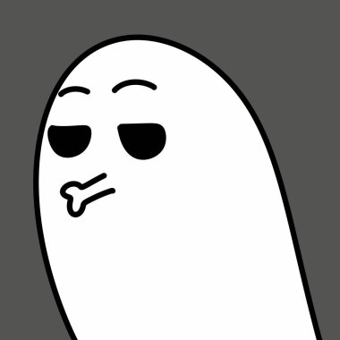 Şirin bir hayalet çizgi film çizimi.