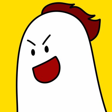 Sarı arka planı olan sevimli bir hayalet.