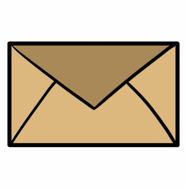 posta zarfı simgesi. özet harf simgesi rengi düz izole