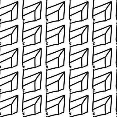 Çizgileri olan siyah beyaz karalama çizgileri. Geometrik elementlerle soyut arkaplan. resimleme.