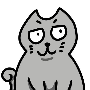 Siyah beyaz kedi çizgi filmi