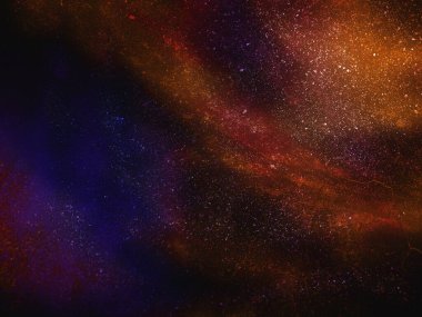 Dış uzay arka planına sahip renkli yıldızlı gökyüzü