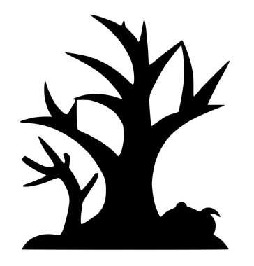 Yapraklı siyah ağaç, resimleme