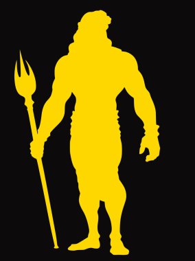 Siyah arka planda bir savaşçının sanat silueti.