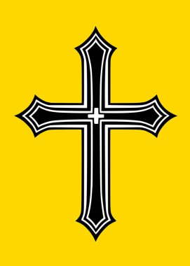 Renk arkaplanında Hıristiyan haçı