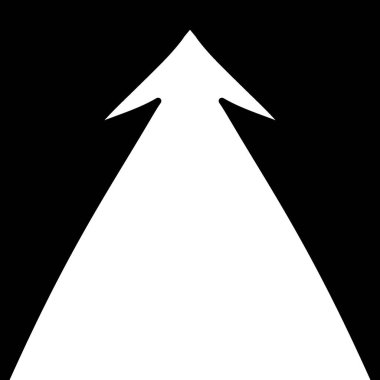 Beyaz üzerine ok simgesi çizimi