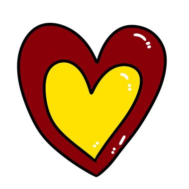 karikatür karalama kalp simgesi