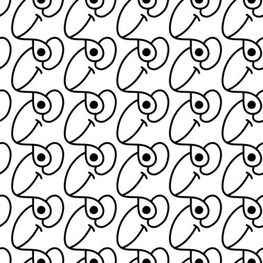 Siyah ve beyaz elementlerle soyut ve pürüzsüz desen