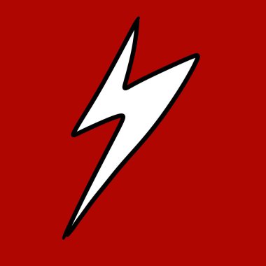 elektrik şimşek simgesi karikatürü