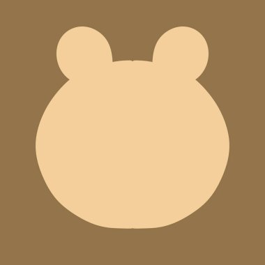 Kahverengi yüzlü düz simge