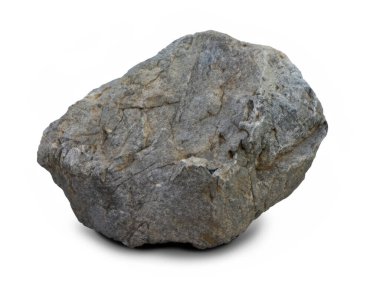 Beyaz arkaplanda izole kaya