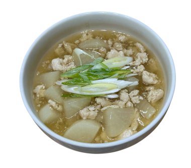 Tayland yemeği, domuz eti ve sebze çorbası.