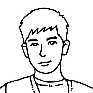 Bir adamın çizgi çizimi