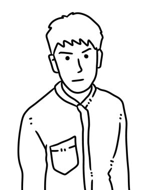 Tatlı ve genç bir adam çizgi filmi.