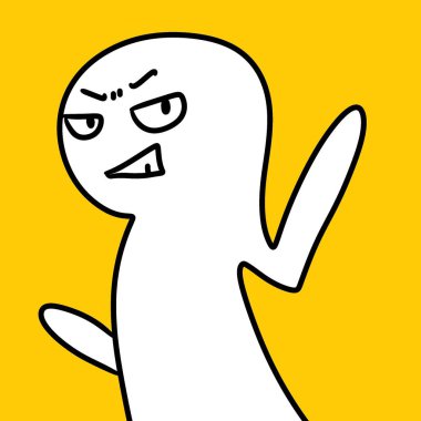 beyaz arkaplanlı karikatür hayaleti