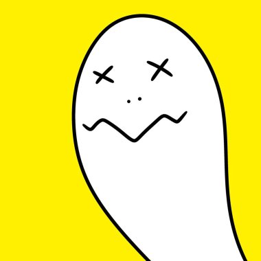 Hayalet yüzlü beyaz bir hayalet.