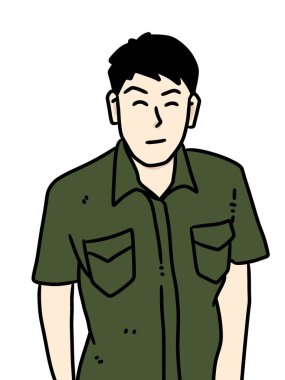 vektör, beyaz arkaplan üzerinde bir adamın karikatürü