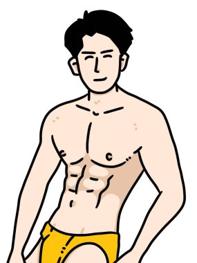 Sarı arkaplanda sevimli çizgi film karakteri