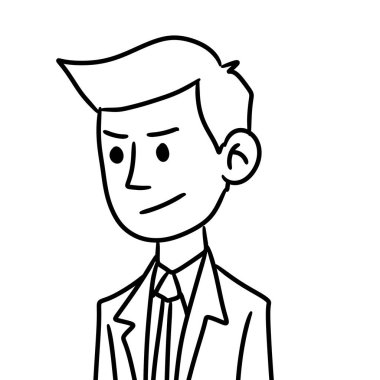 Beyaz üzerine işadamı karakter karikatürü