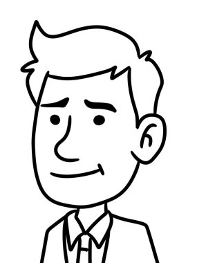 Beyaz üzerine işadamı karakter karikatürü