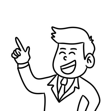 Beyaz üzerine işadamı karakter karikatürü