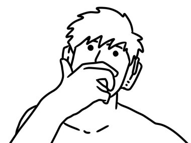 beyaz arkaplanda erkek karikatürü