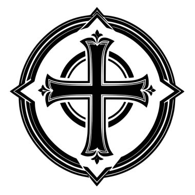 Hıristiyan haç simgesi, basit illüstrasyon