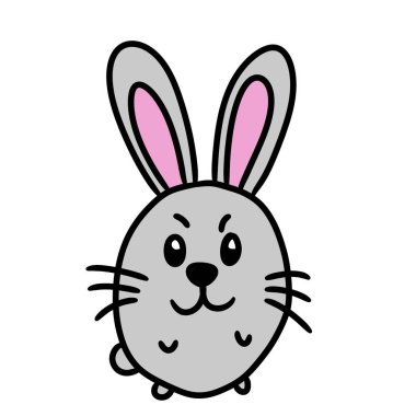 Tavşan çizgi filmi hayvan tasarımı, hayvan hayvanat bahçesi doğası ve şirin hayvan temalı illüstrasyon