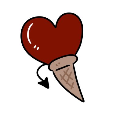 Beyaz arka planda çizgi film dondurması