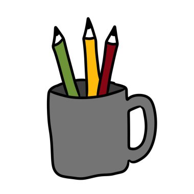 Kurşun kalemli kalem kupası.