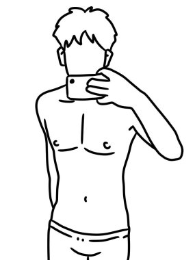 Genç adam cep telefonu kullanıyor.