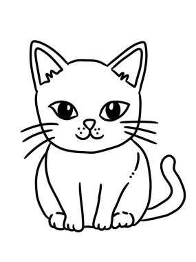 Beyaz arka planda sevimli bir kedi.