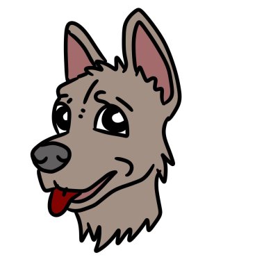 beyaz zemin üzerine karikatür köpek