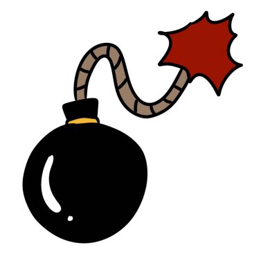 Bombacı karikatür simgesi ile bomba