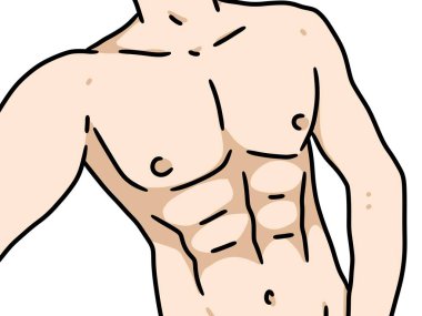 Gövdesi kaslı bir adam.