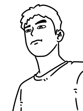 Genç adam çizgi filminin çizimi