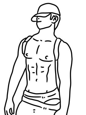 Çizgi filmdeki erkeklerin siyah beyaz renkleri