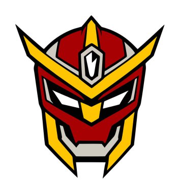 izole çizgi film renkli kask simgesi çizimi