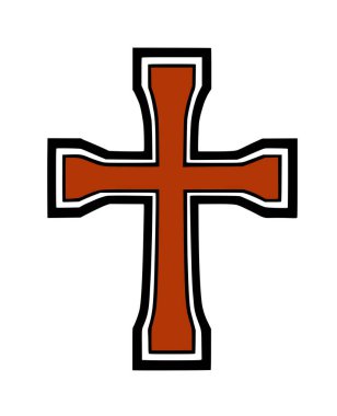 Beyaz arkaplanda Hıristiyan haçı ile çapraz