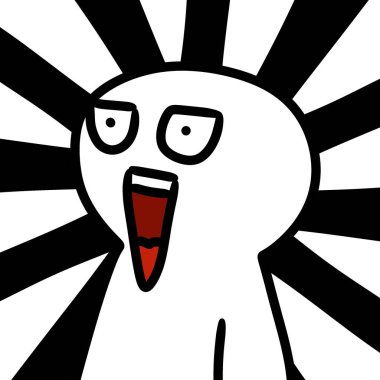 Korkmuş bir hayaletin karikatür çizimi.