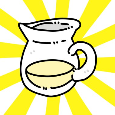 Serbest çizim çizgi roman tarzı çay fincanı.