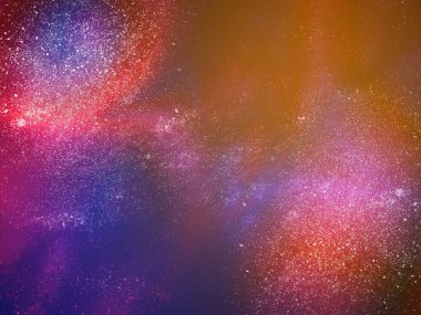 Kozmik yıldızların arka planı. Suluboya yıldızları olan parlak renkli bir galaksi. gece galaksisi.