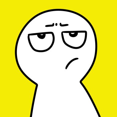 Üzgün yüz karikatürü çizimi