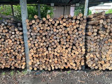 Bir avluda odun yığını